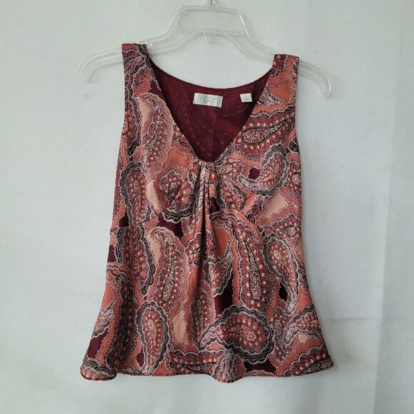 LOFT Tops - Loft Top Womens 2 Paisley Print Sleeveless Lined Zip Side Tank Shell Office